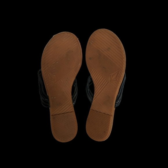 Volcom knotted "Happy Me" leather flip flops - Picture 3 of 5